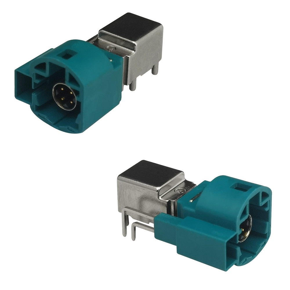 WaterBlue Color FAKRA HSD LVDS Connector 4+2Pin Z Code للكاميرا LVDS